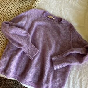 Sezane pastel purple alpaca sweater with puff sleeves size Small 💐